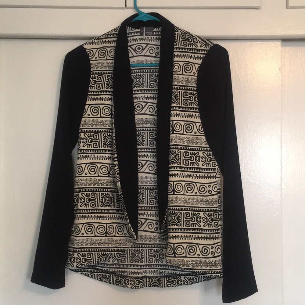 Black & Cream Lightweight Blazer